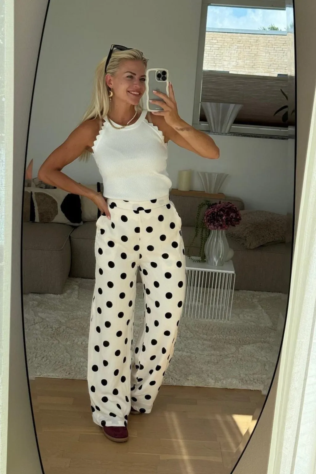 Aejuliana Wide Dot Pants
