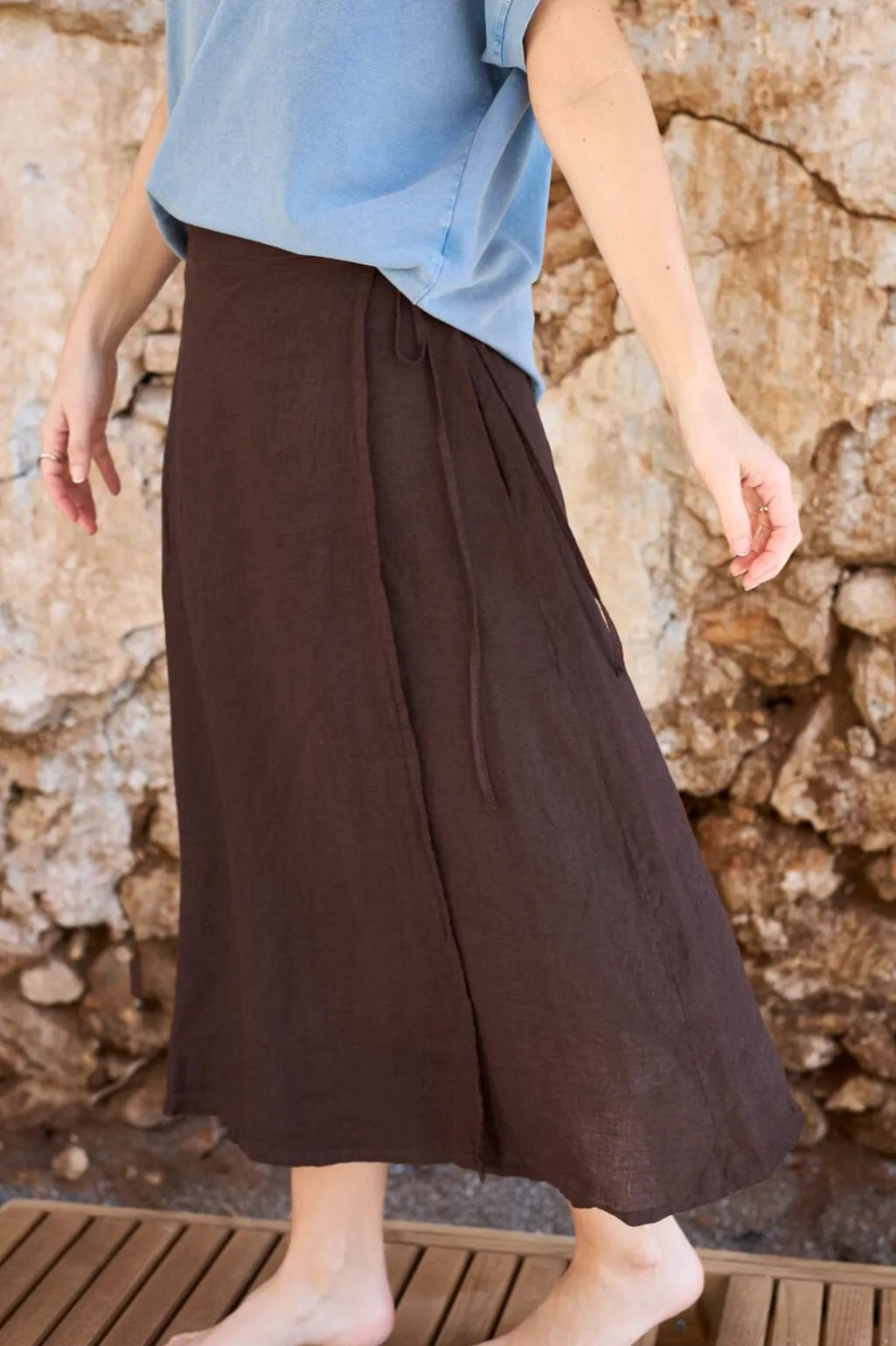 Bcmelina Linen Wrap Skirt 41103