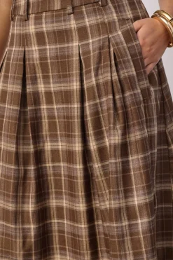 Dagnycc Anya Check Pleat Skirt 500071