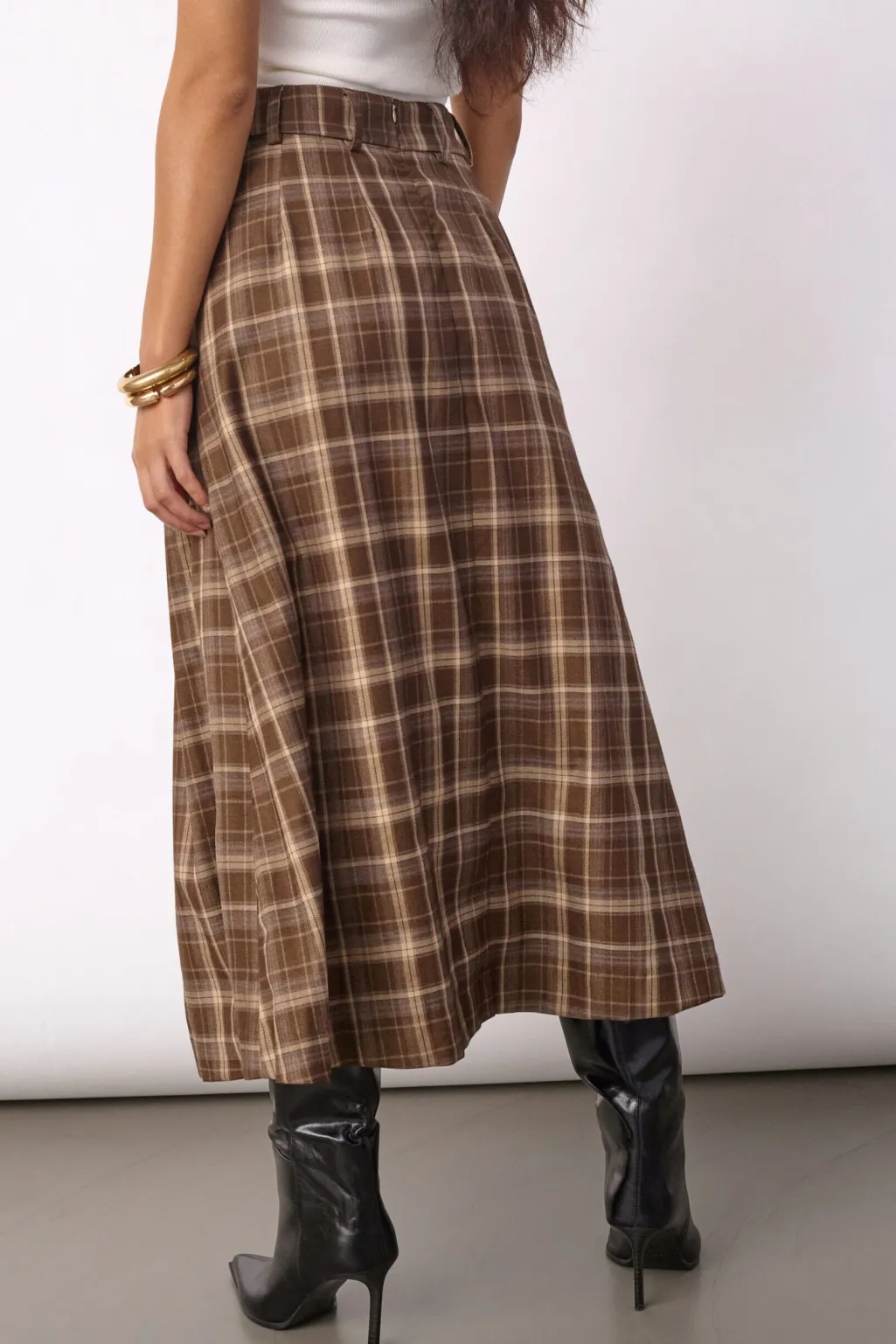Dagnycc Anya Check Pleat Skirt 500071