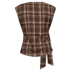 Dagnycc Check Pleat Top 500070