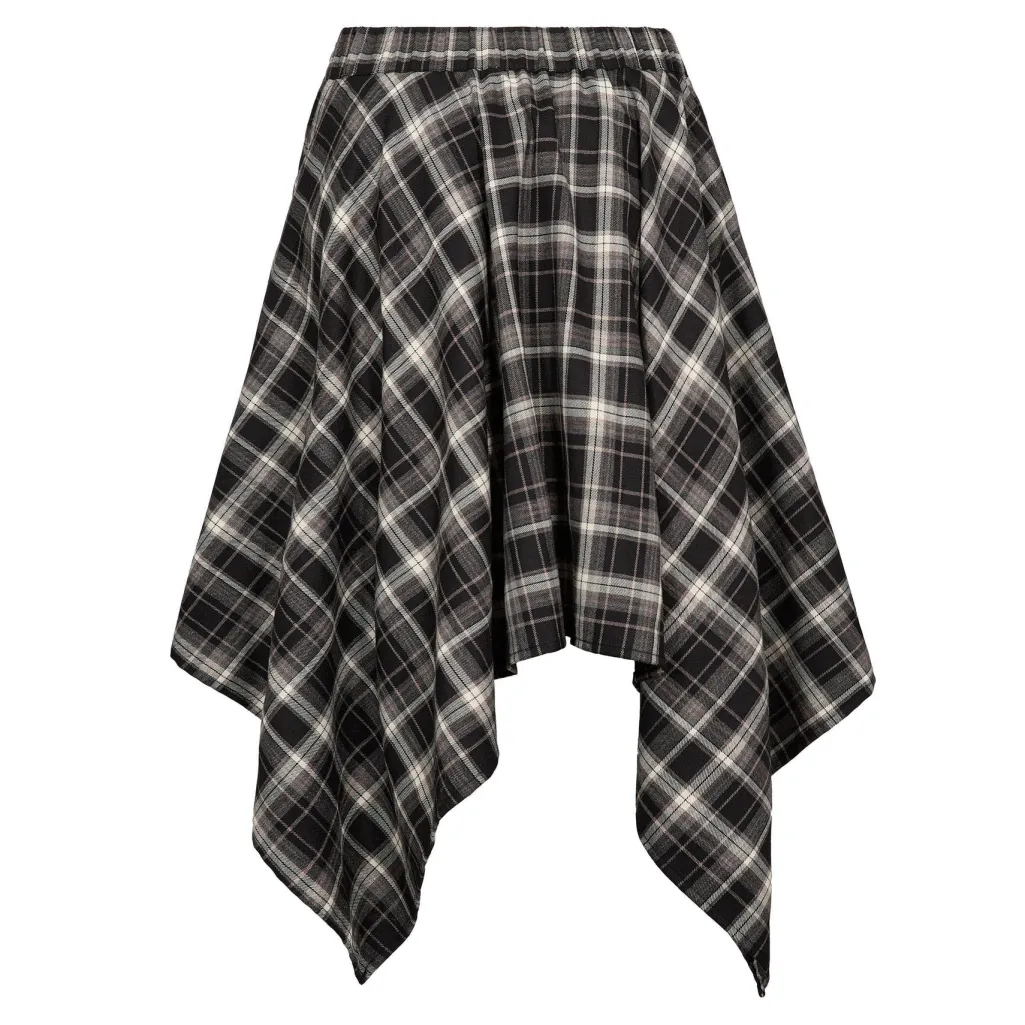 Dagnycc Check Tie Skirt 500069