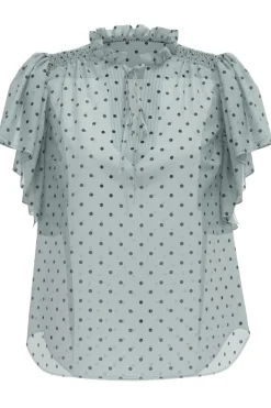 Dionnecc Dot Ss Frill Top 35664