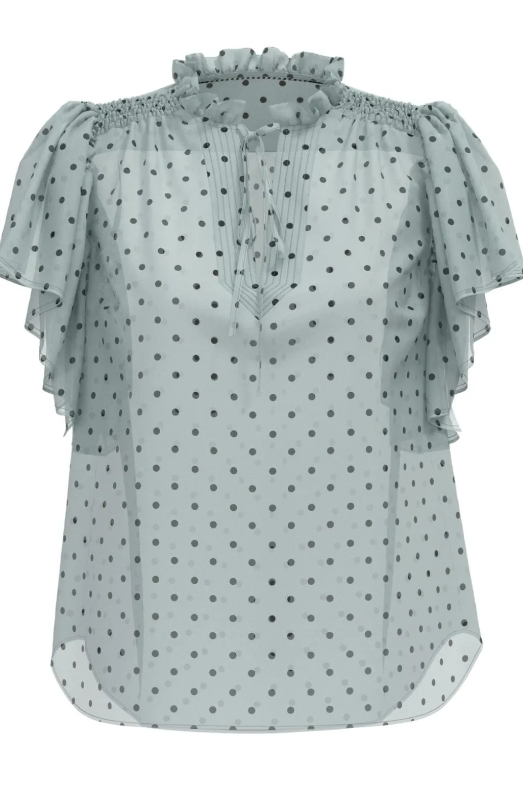 Dionnecc Dot Ss Frill Top 35664