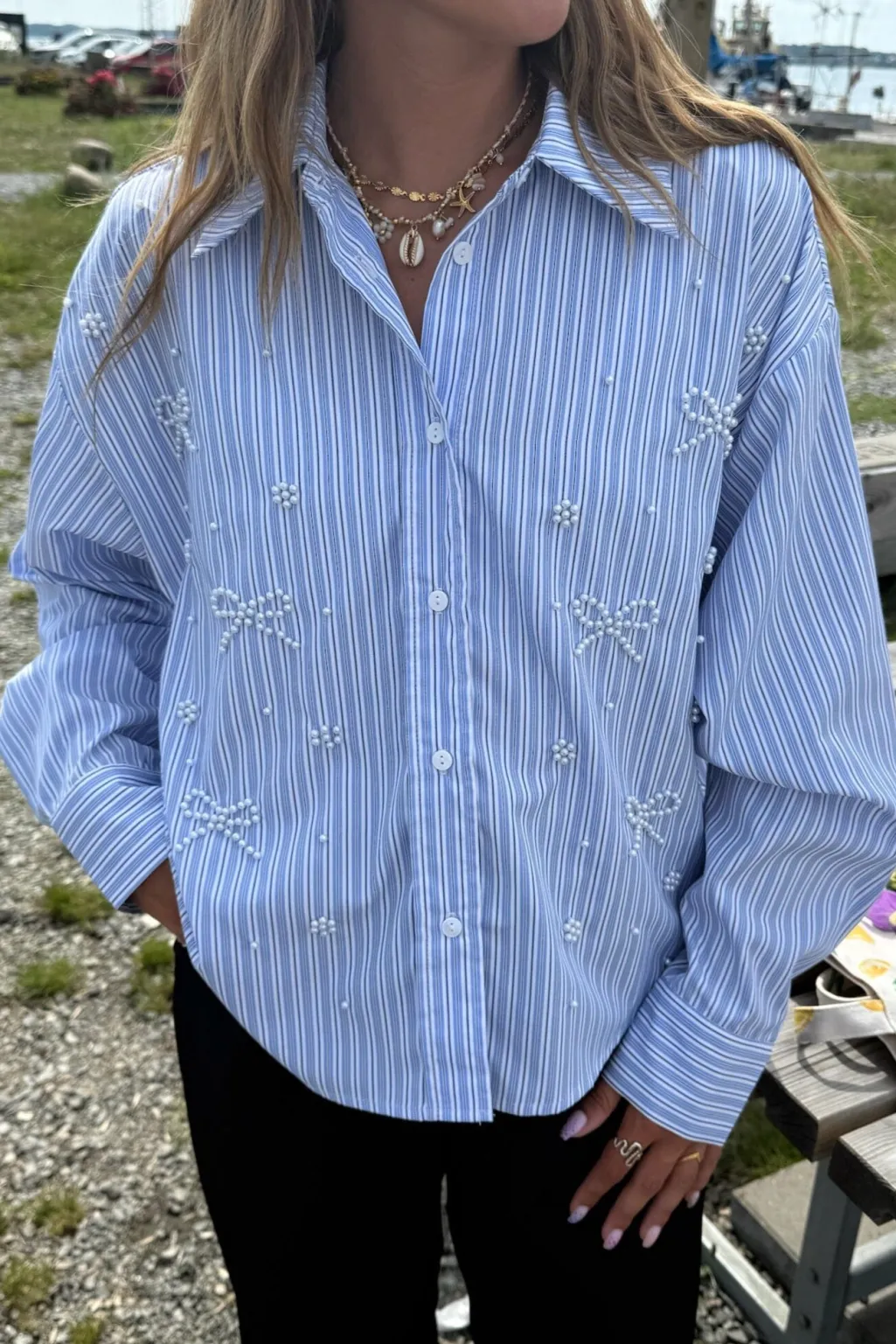 Dmpearl Bow Shirt 160786C