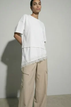 Hdkora Ss Boxy Layered Lace T-Shirt 32000847