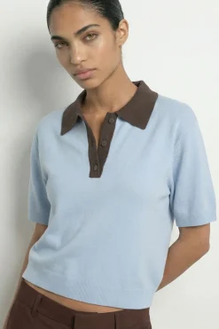Hdsarah Ss Boxy Polo Knit 32001014