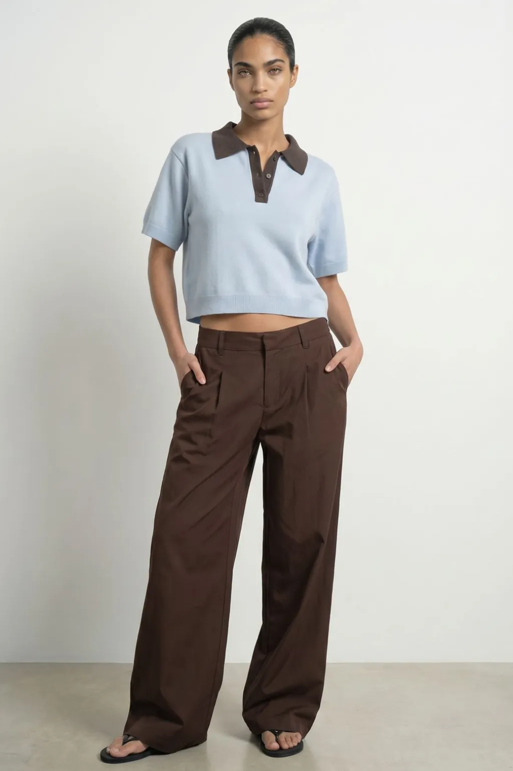 Hdsarah Ss Boxy Polo Knit 32001014