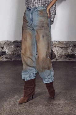 Hlabarrel Vintage Wash Flip Jeans HL10717
