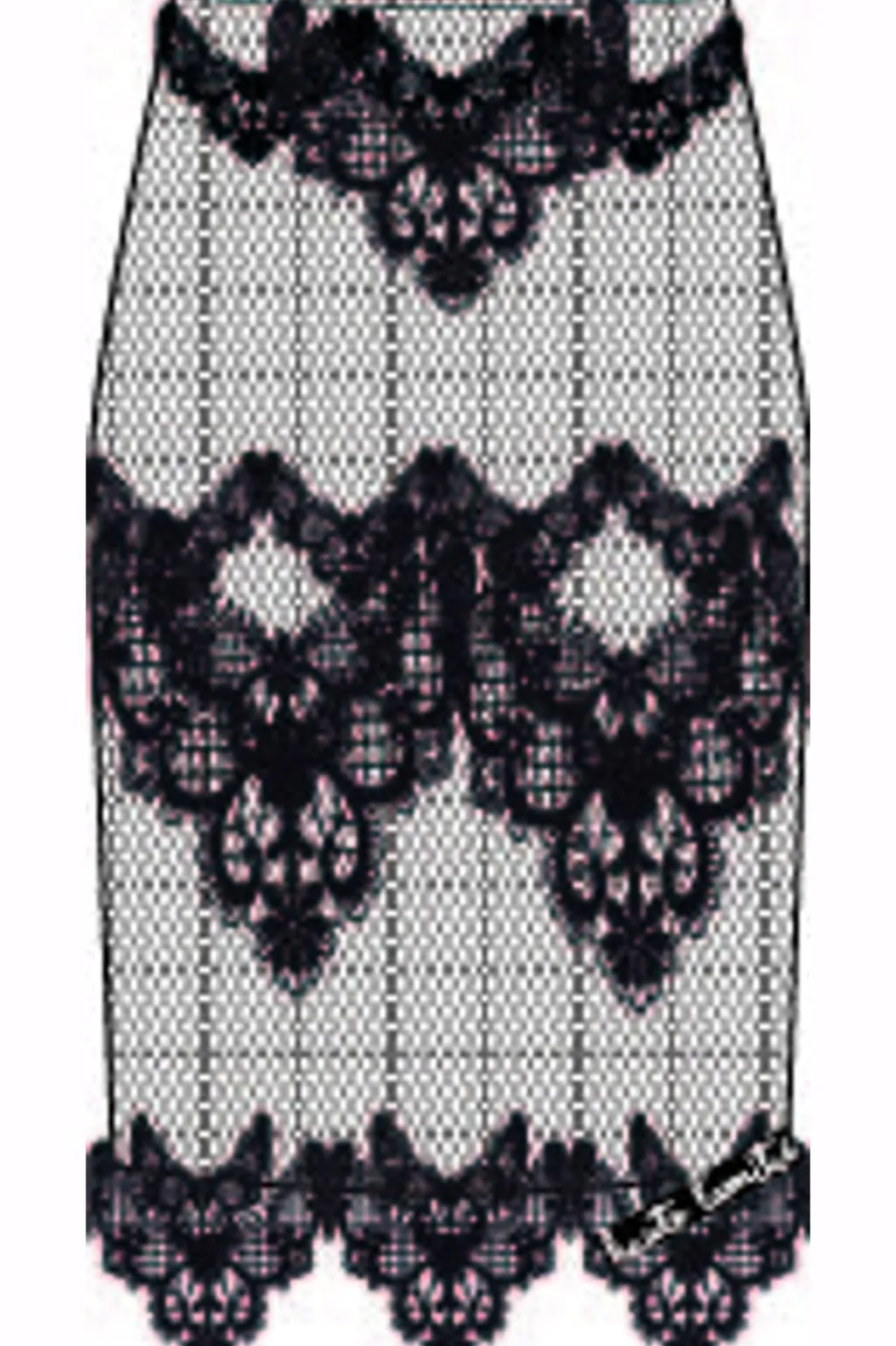 Hlacurvey Lace Hem Pencil Skirt HL10015