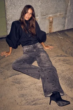 Hlaeyelet Patch Jeans HL10337