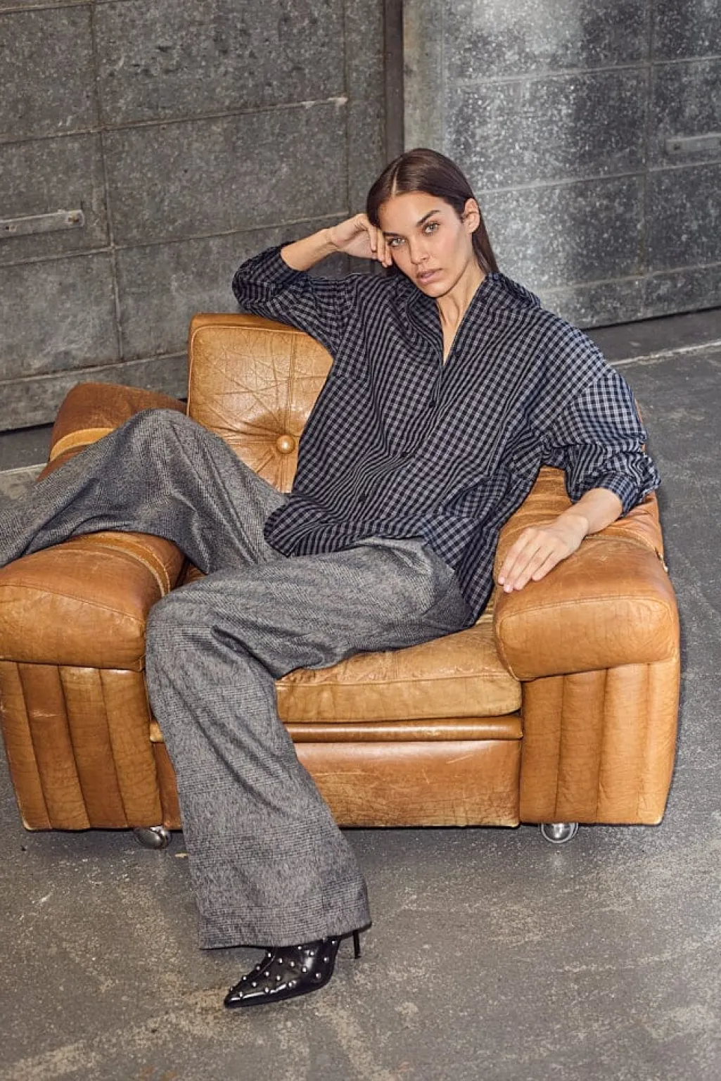 Hlamichelle Check Tailor Tie Pants HL10305