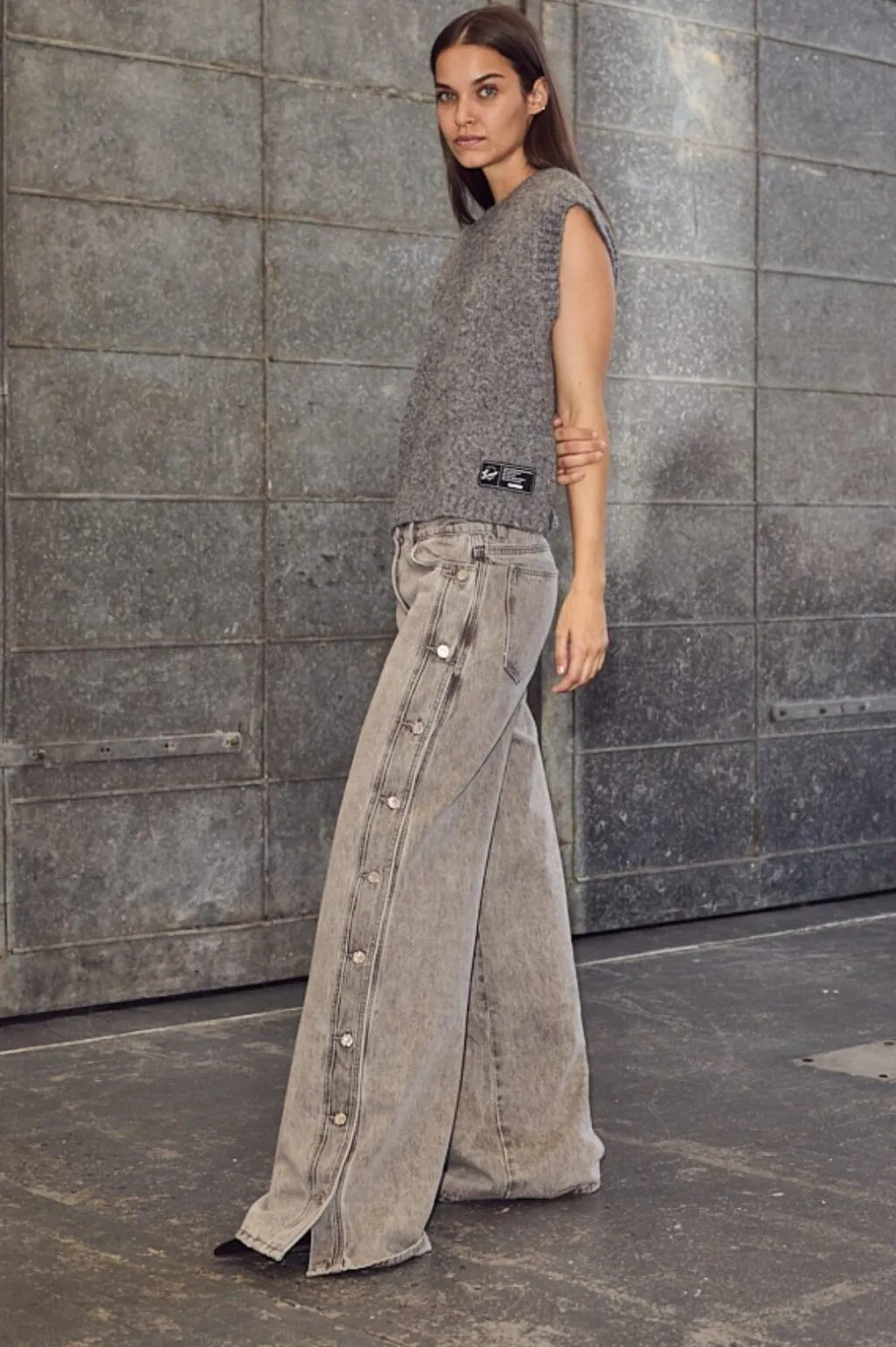 Hlaside Panel Button Jeans HL10328