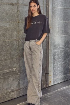 Hlaside Panel Button Jeans HL10328