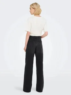 Jdyfelina-Fina Wide Blk Jeansdnm