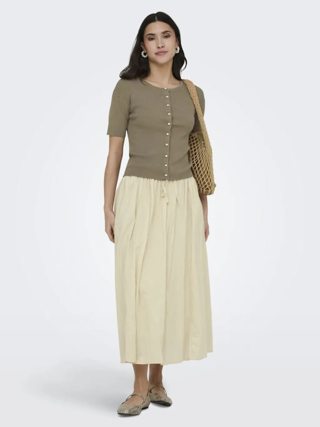 Jdygaby 2/4 O-Neck Pearl Cardigan Knt