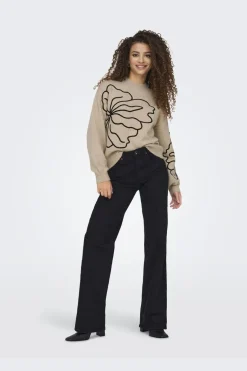 Jdyjella L/S Flower Pullover Knt