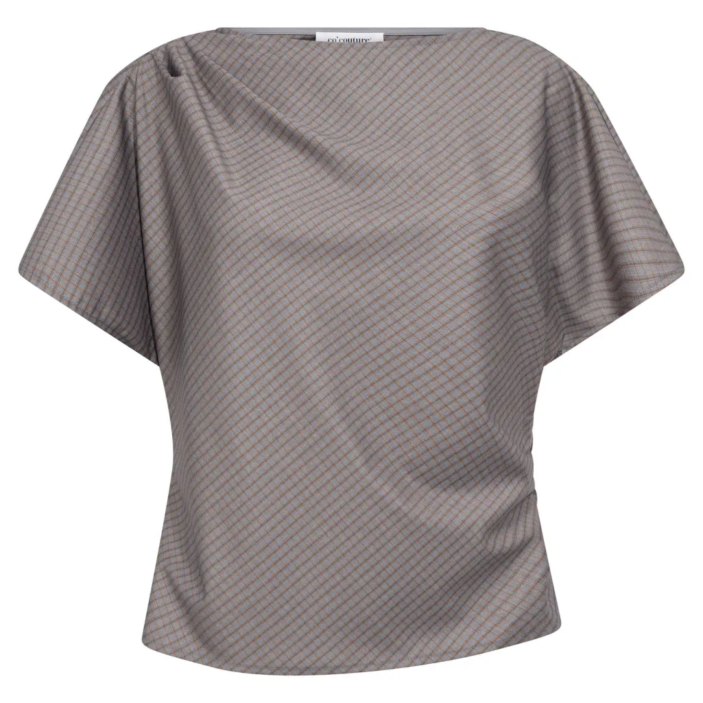 Jovecc Check Pleat Blouse 500146