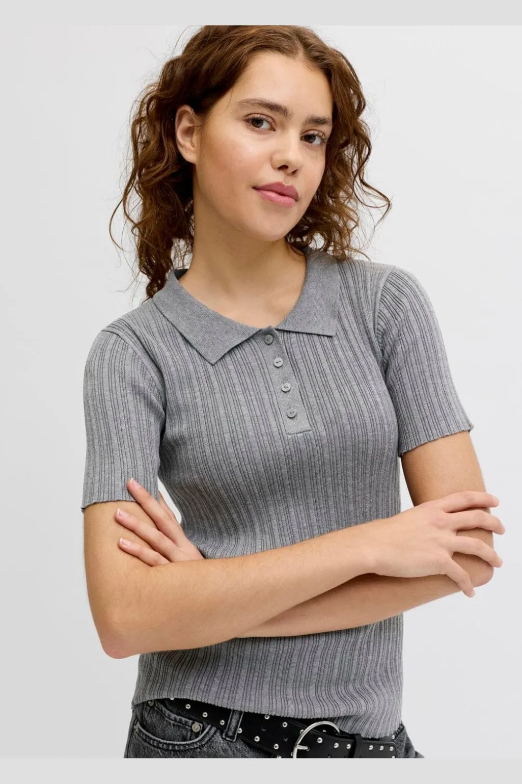 Jxhadley Tight Ss Polo Knit