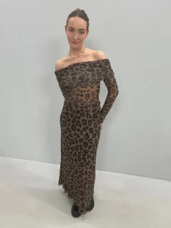 Jxminna Mesh Ls Off Shoulder Top