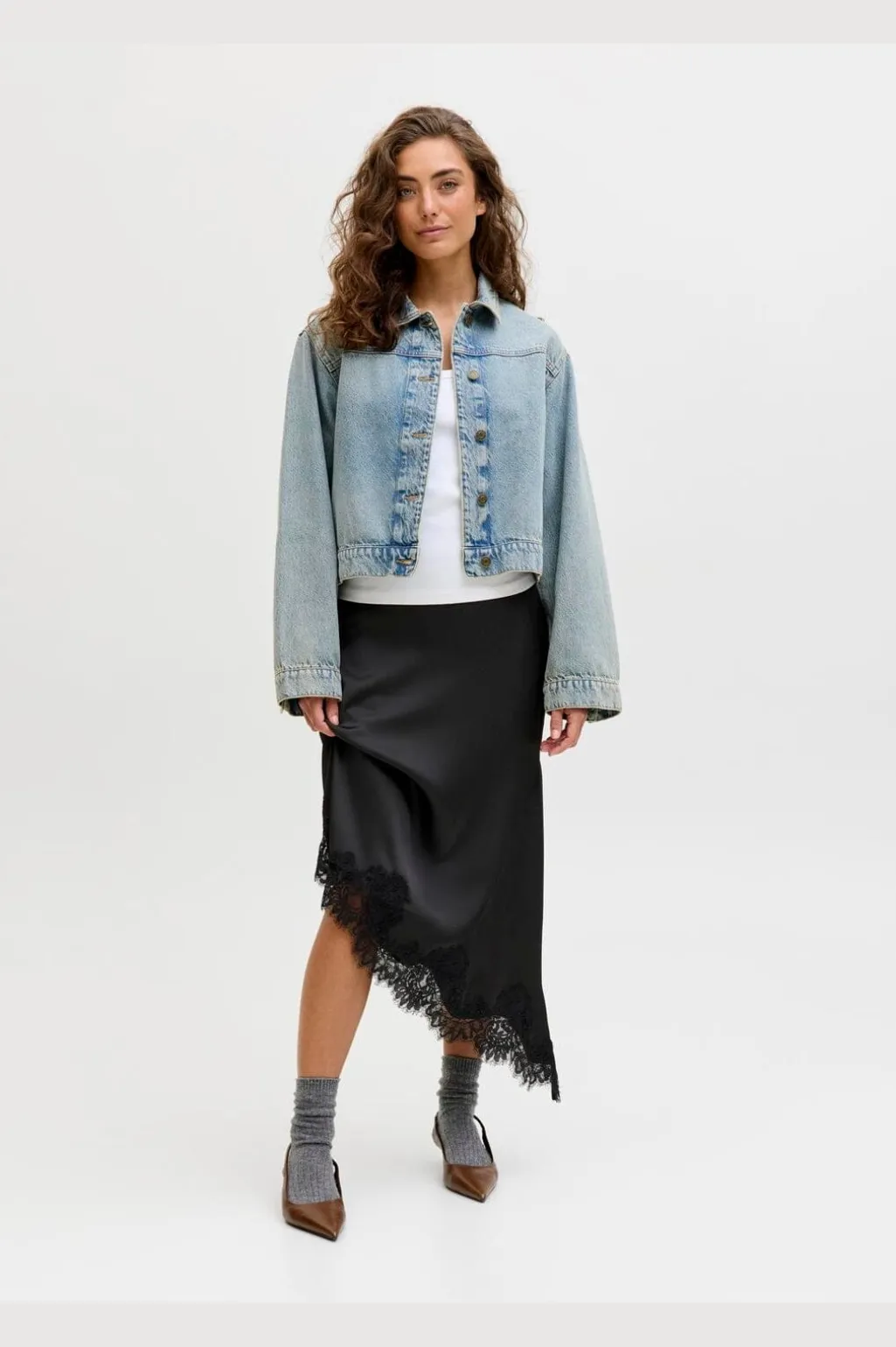 Jxvima Satin Asymmetric Skirt Ln