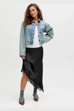 Jxvima Satin Asymmetric Skirt Ln