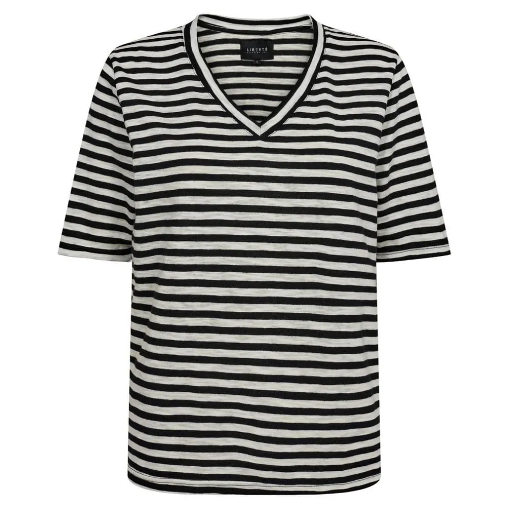Ltulla-Ss-Vneck-Stripe-Tshirt