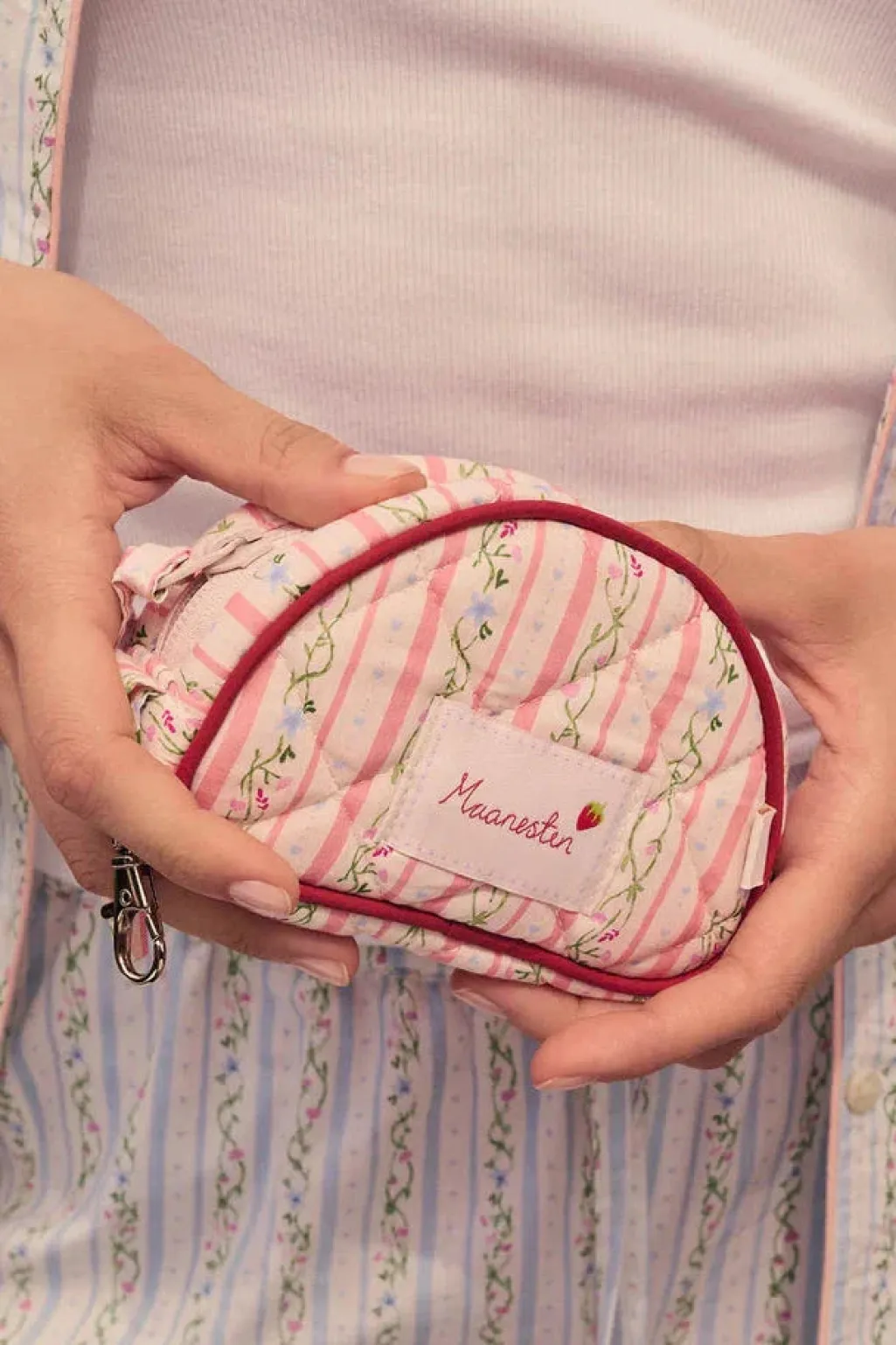 Msrui Keychain Bag Summer Stripes Peach