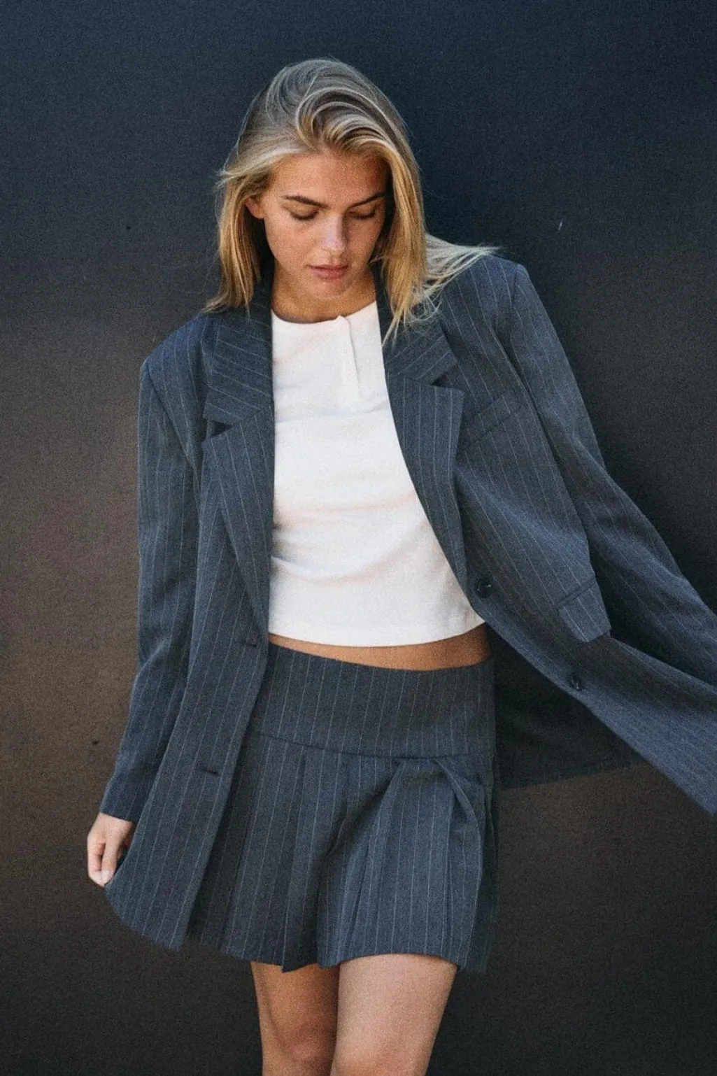 Nmcelia L/S Oversize Pinstripe Blazer Fw