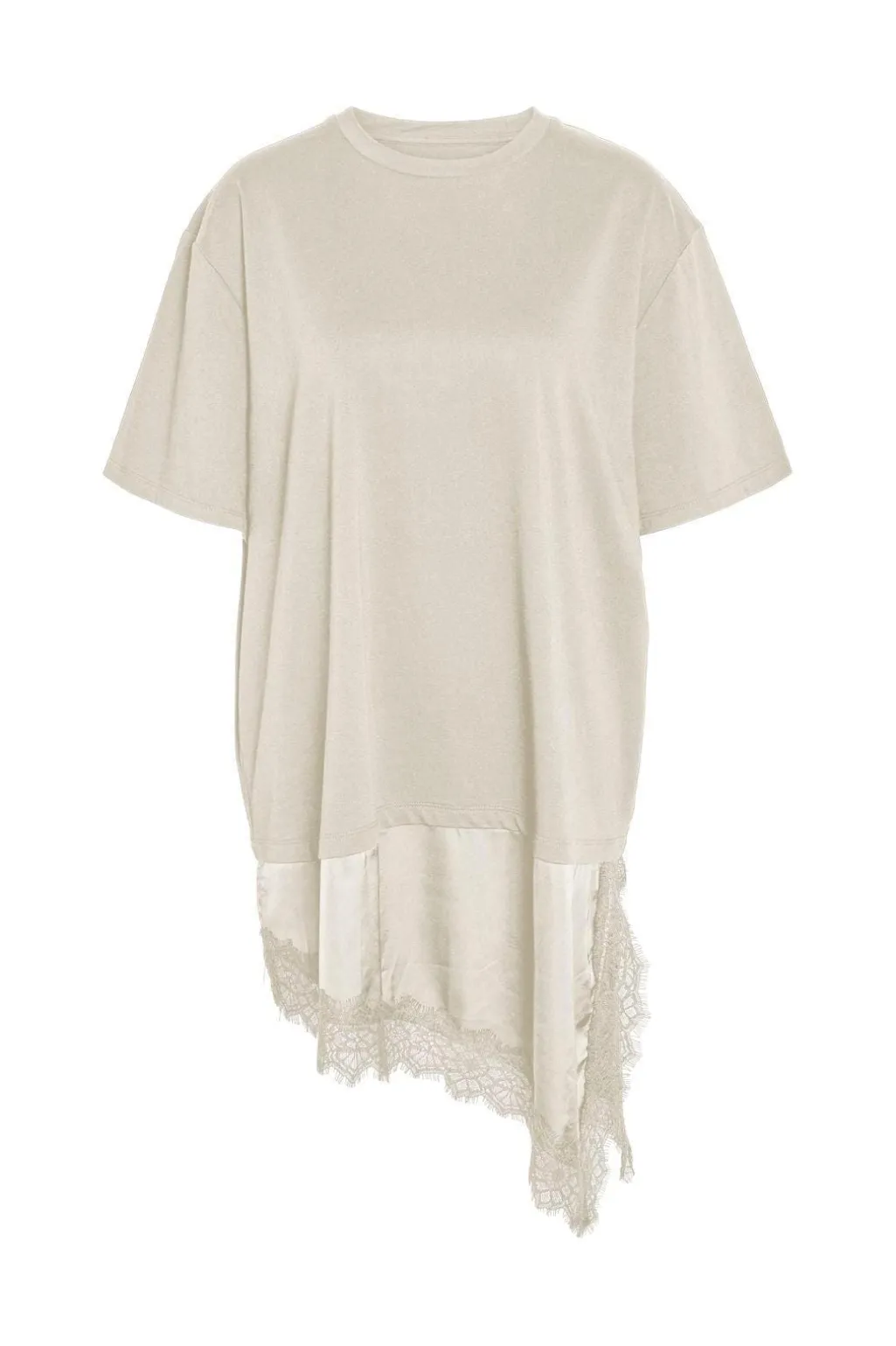 Nmfilla S/S Oversize Satin Lace T-Shirt