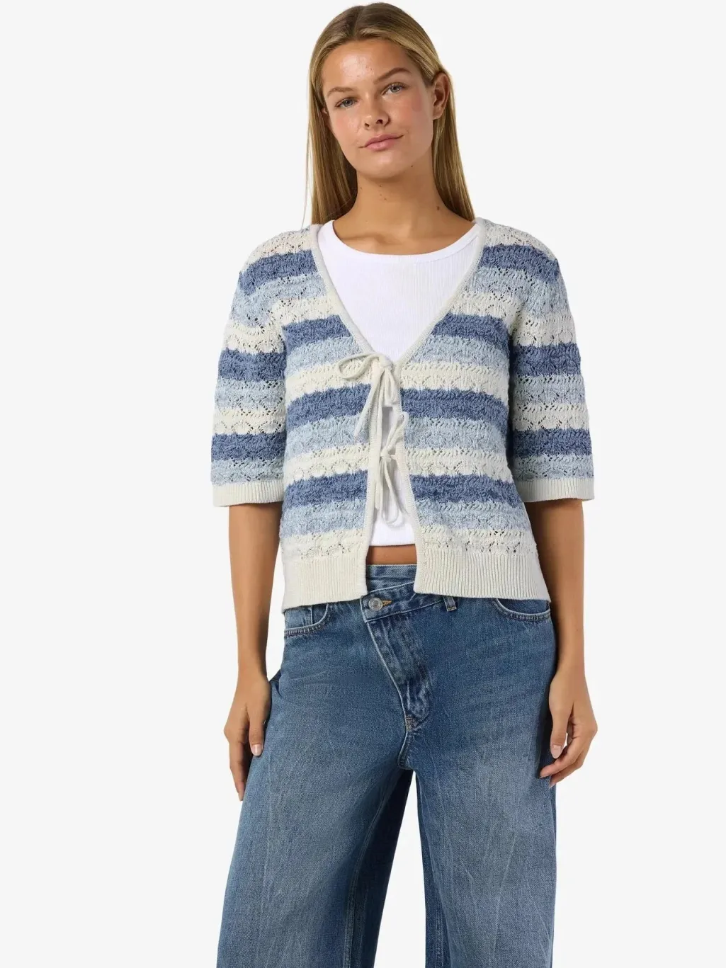 Nmlaika S/S Tie Knit Top Fwd