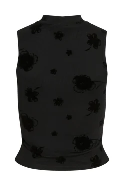 Nmriley Highneck Mesh Flock Top
