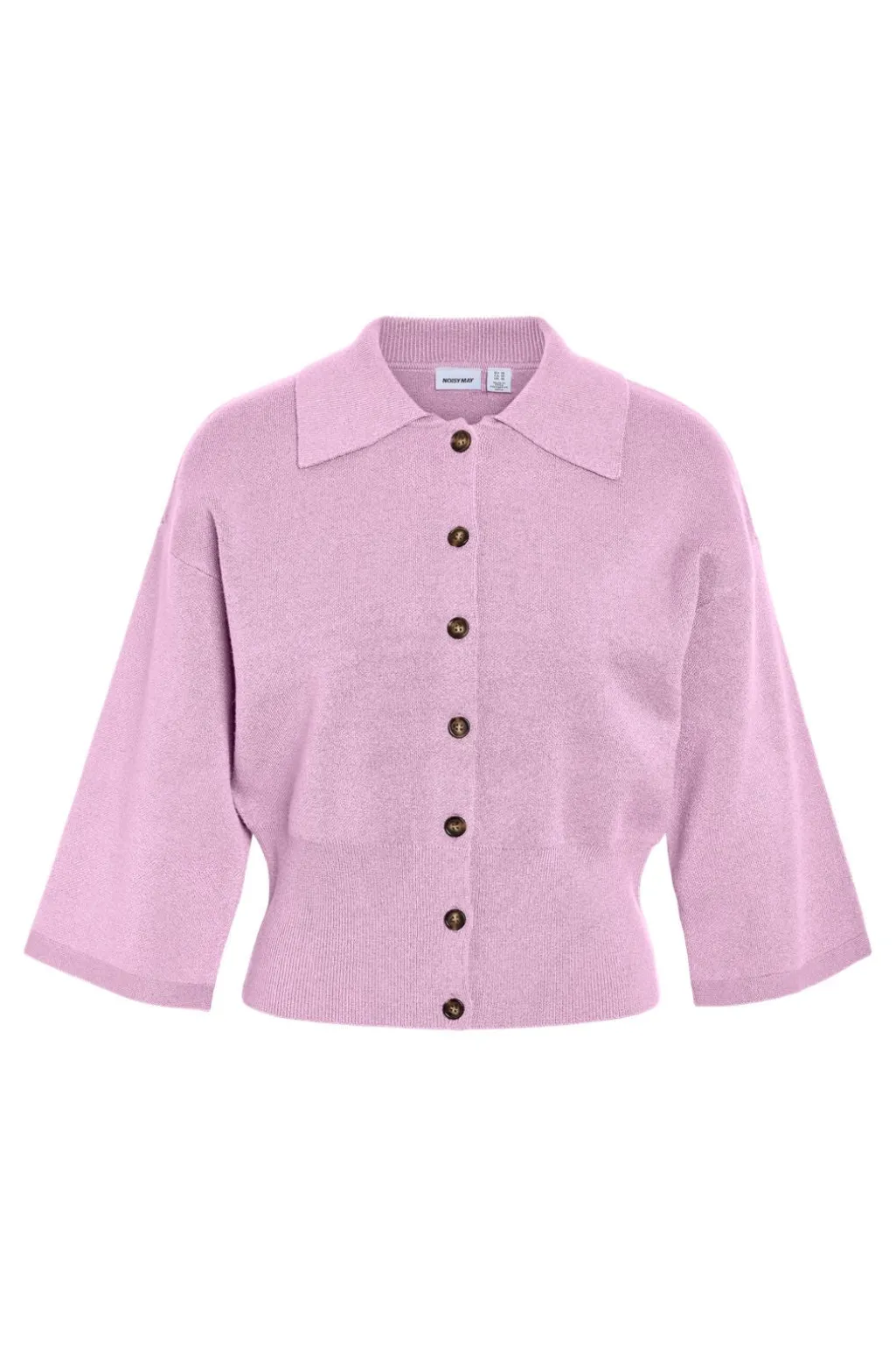 Nmshyla 3/4 Sleeve Knit Polo Cardigan