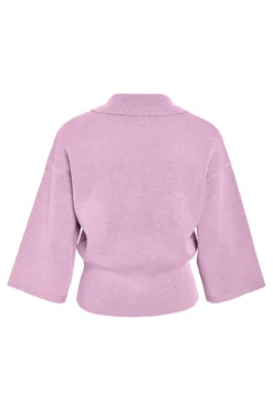 Nmshyla 3/4 Sleeve Knit Polo Cardigan