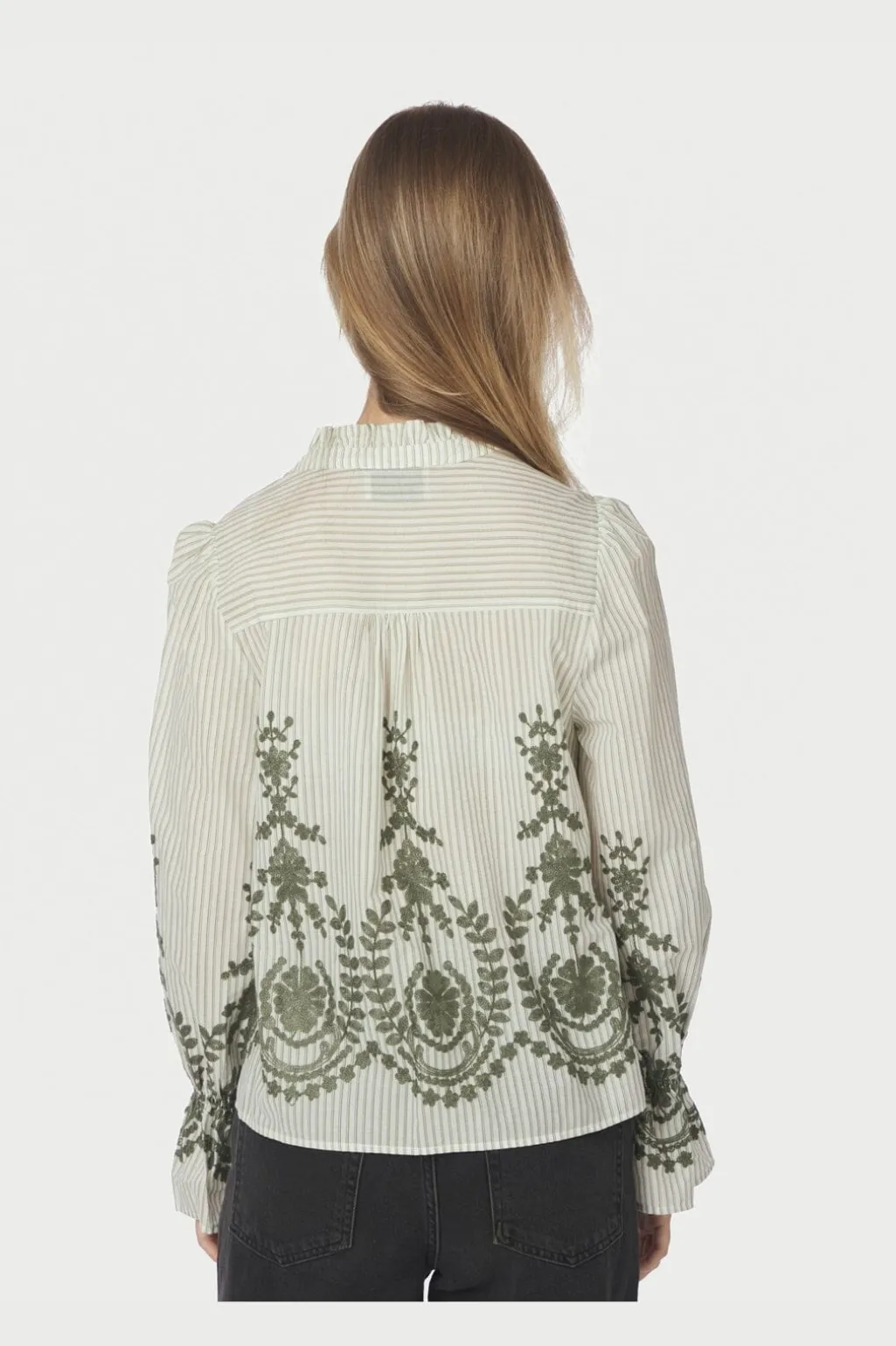 Nnamara Stripe Emb Blouse 163363