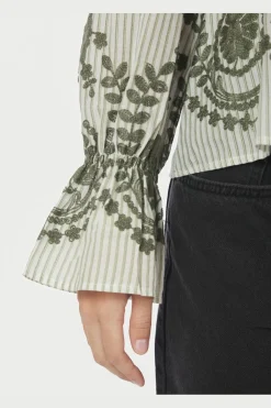 Nnamara Stripe Emb Blouse 163363