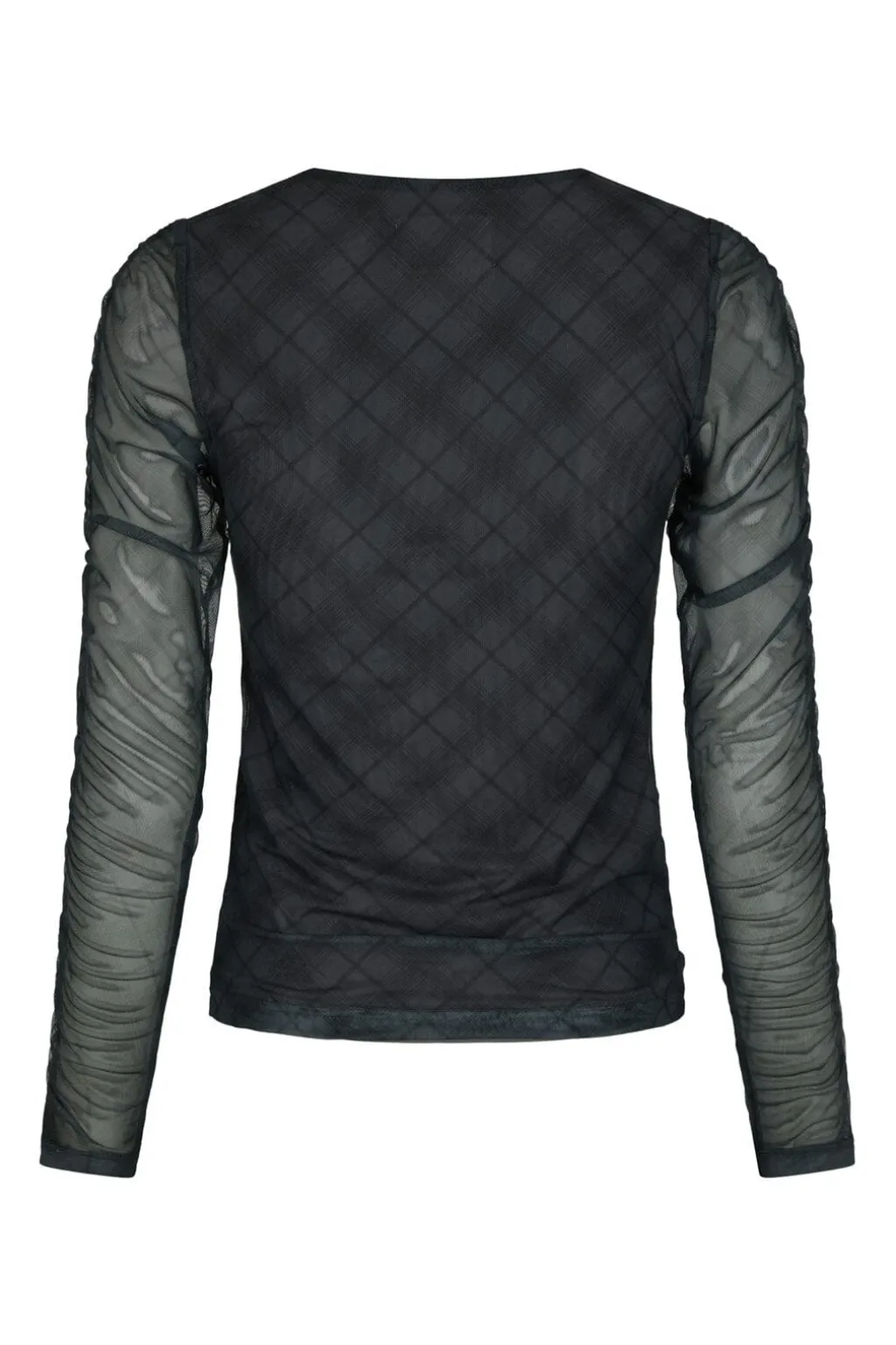 Nnbea Check Mesh Blouse 167294