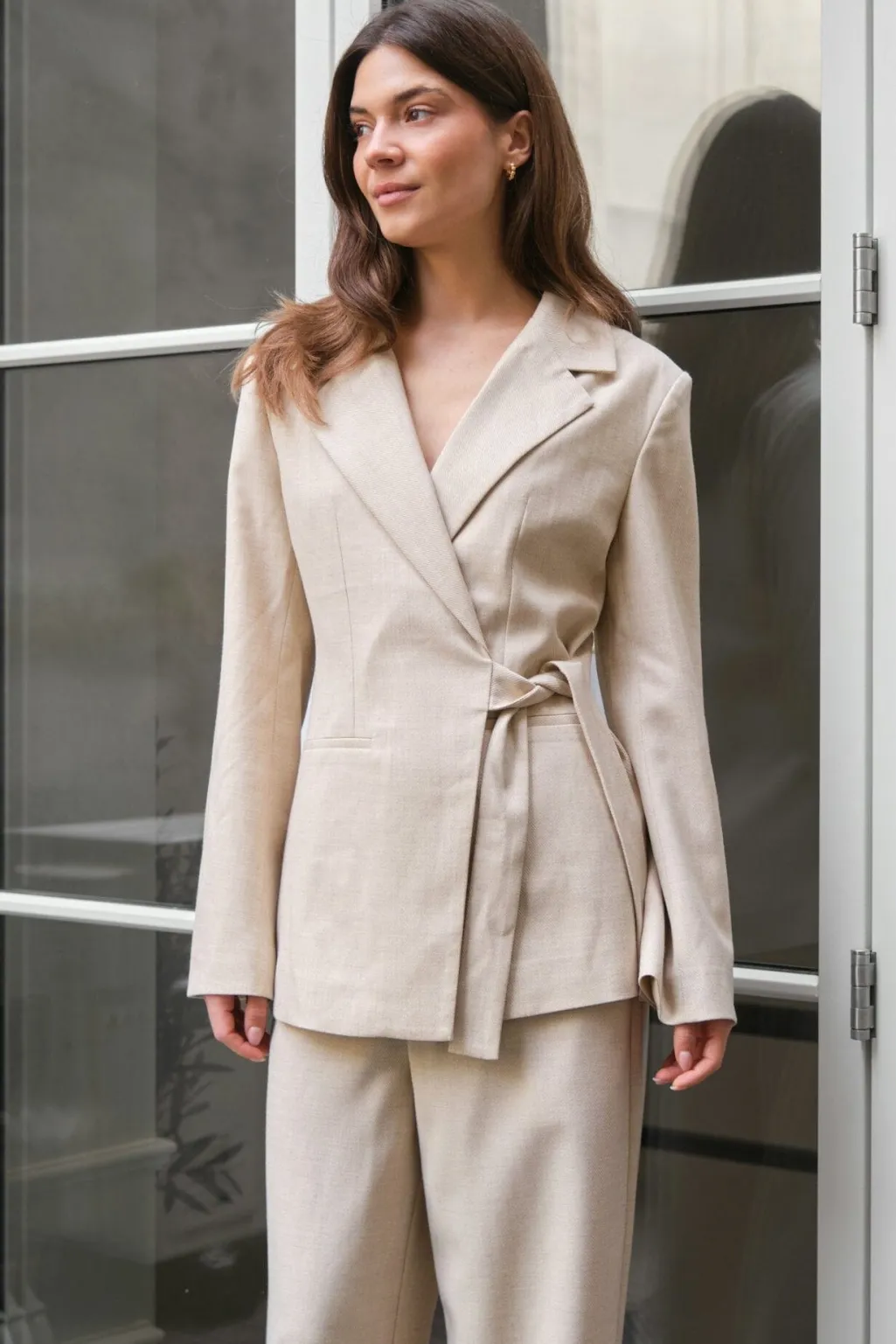 Nncarmia Melange Tie Blazer 168227