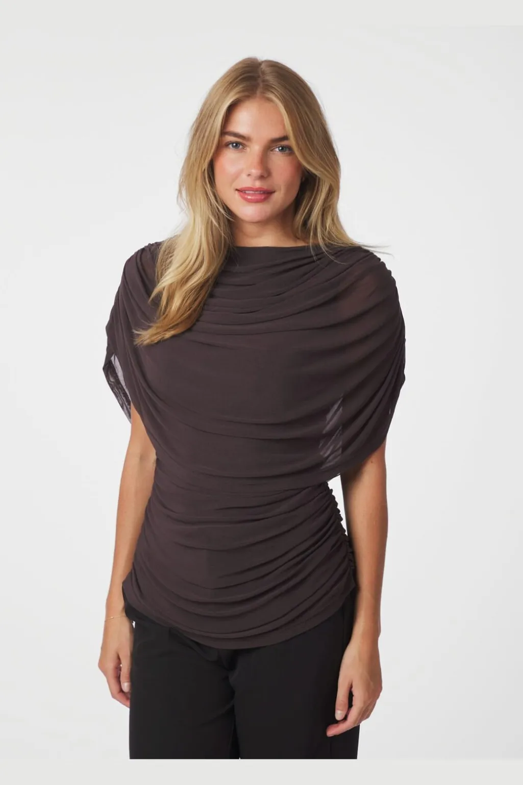 Nncottuna Drapy Mesh Top 167205