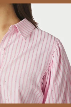 Nnetta Soft Stripe Stone Shirt 166416