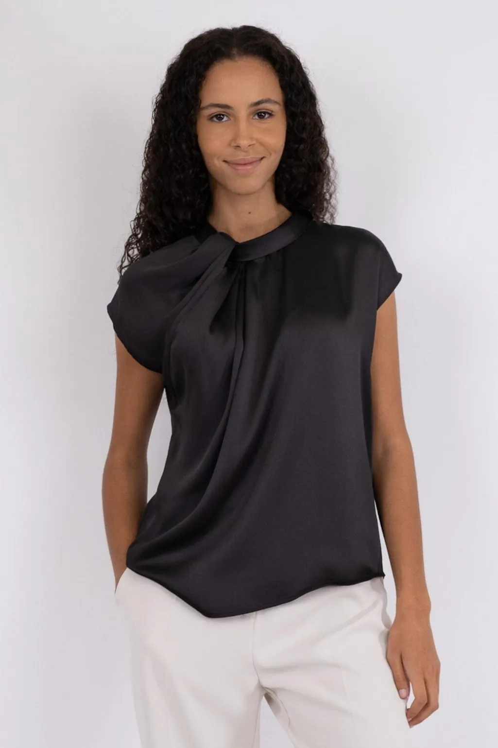Nnfleur Drapy Satin Blouse