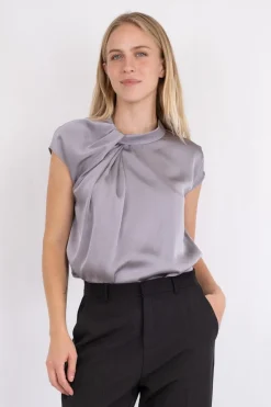 Nnfleur Drapy Satin Blouse
