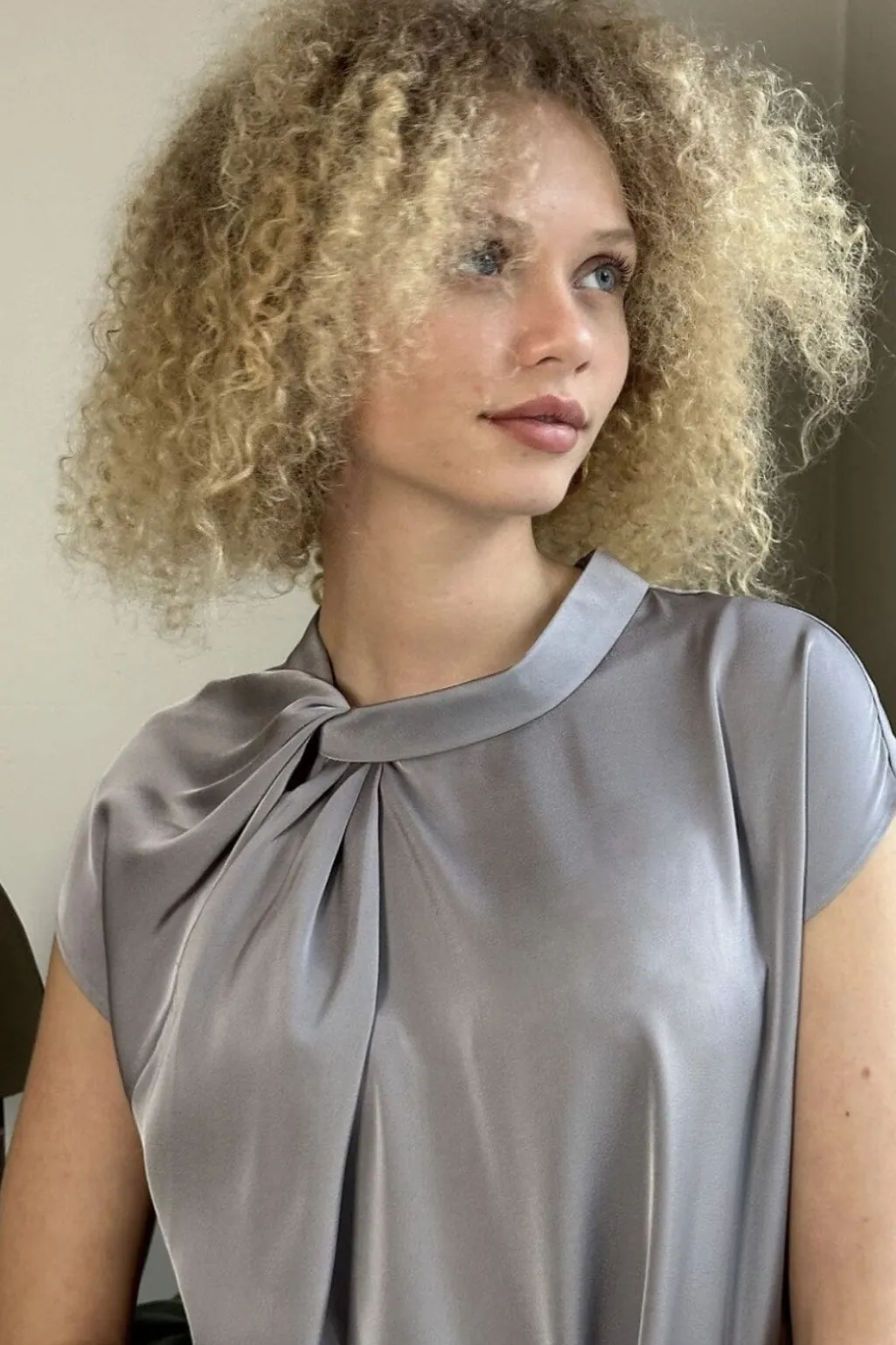Nnfleur Drapy Satin Blouse