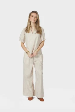 Nnheifa Linen Stripe Pants 168335
