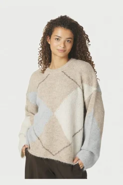 Nninga Check Fluff Knit Blouse 165205