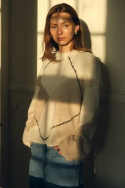 Nninga Check Fluff Knit Blouse 165205