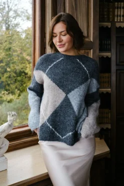 Nninga Check Fluff Knit Blouse 165205