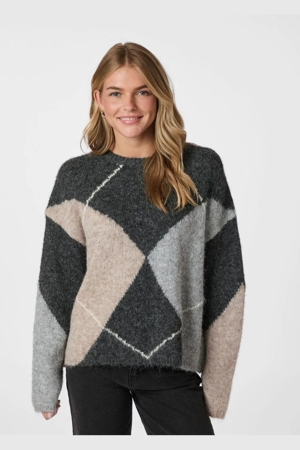 Nninga Check Fluff Knit Blouse 165205