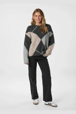 Nninga Check Fluff Knit Blouse 165205