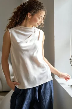 Nnisola Drapy Satin Top 167873